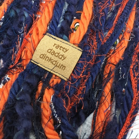 AUBURN TIGERS Scarf Handmade War Eagle Game Day Orange Blue Eyelash Yarn - Picture 5 of 6